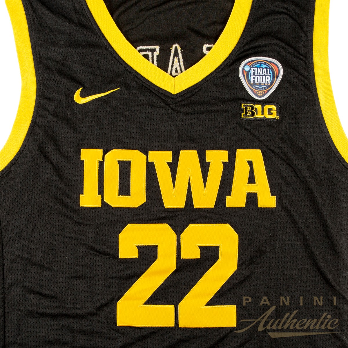 Product image 4 for - Caitlin Clark Autographed Iowa Hawkeyes Black & Yellow Nike 2024 Final Four Replica Jersey
