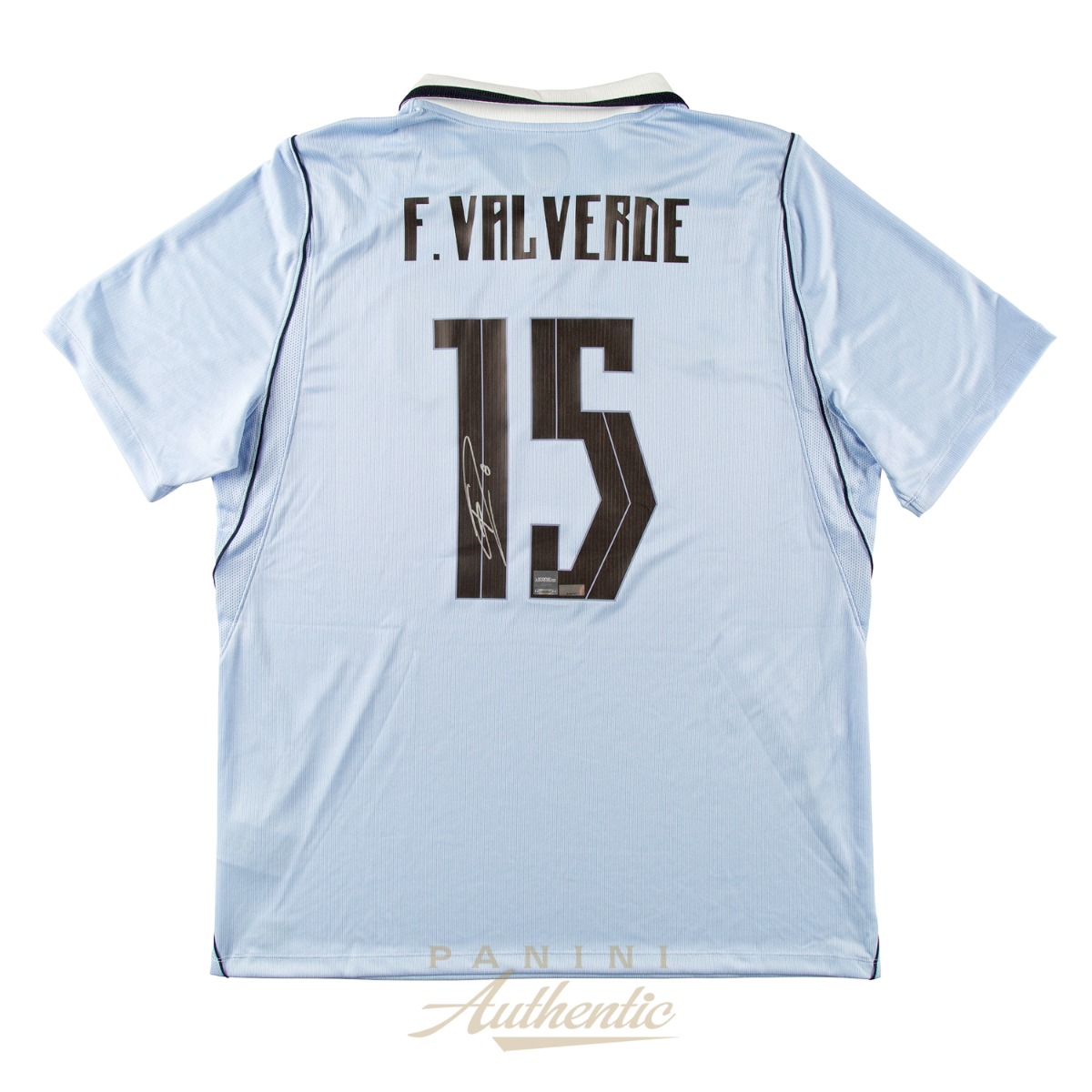 Product image 1 for - Federico Valverde Autographed 2026 Uruguay National Team Light Blue Replica Home Jersey ~O