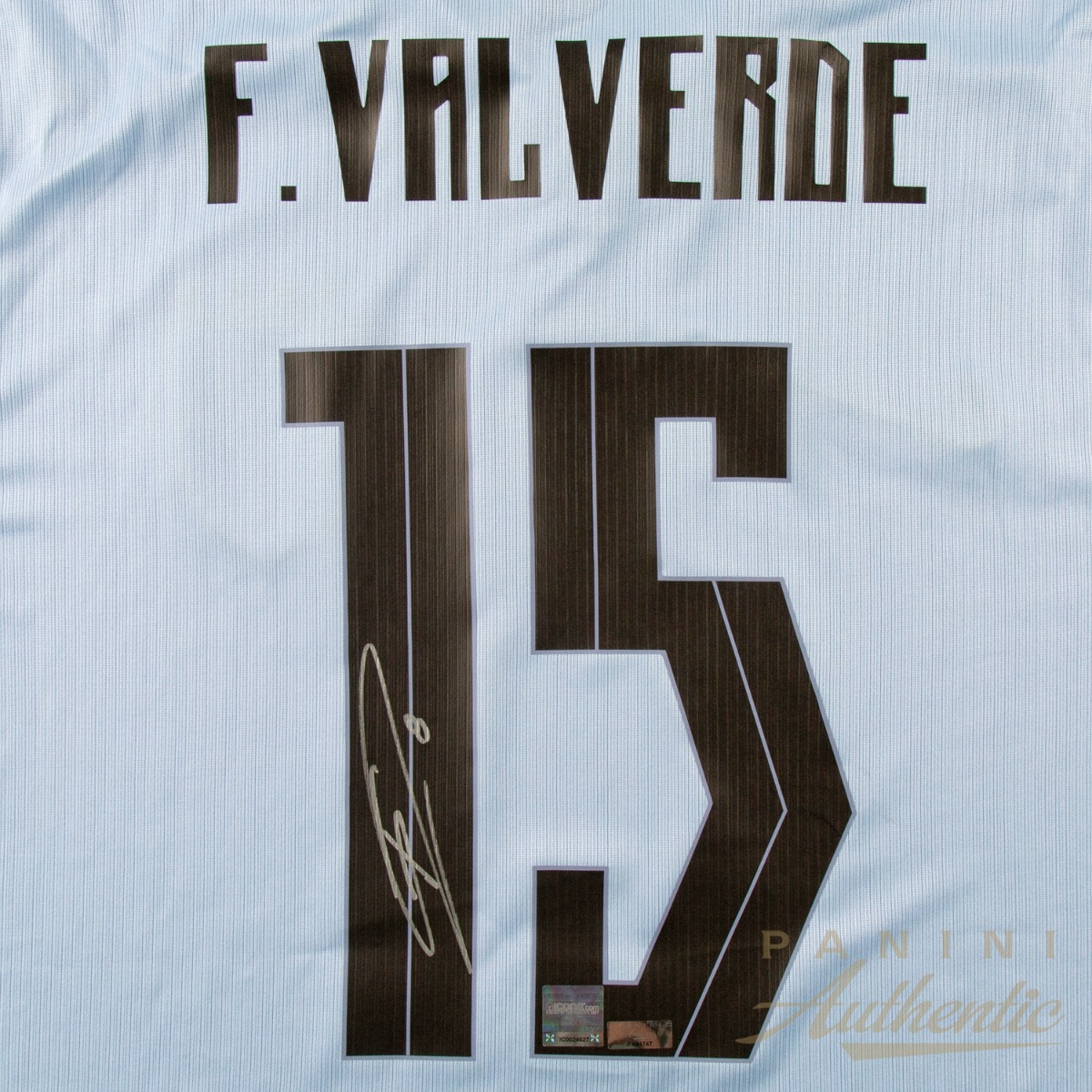Product image 3 for - Federico Valverde Autographed 2026 Uruguay National Team Light Blue Replica Home Jersey ~O
