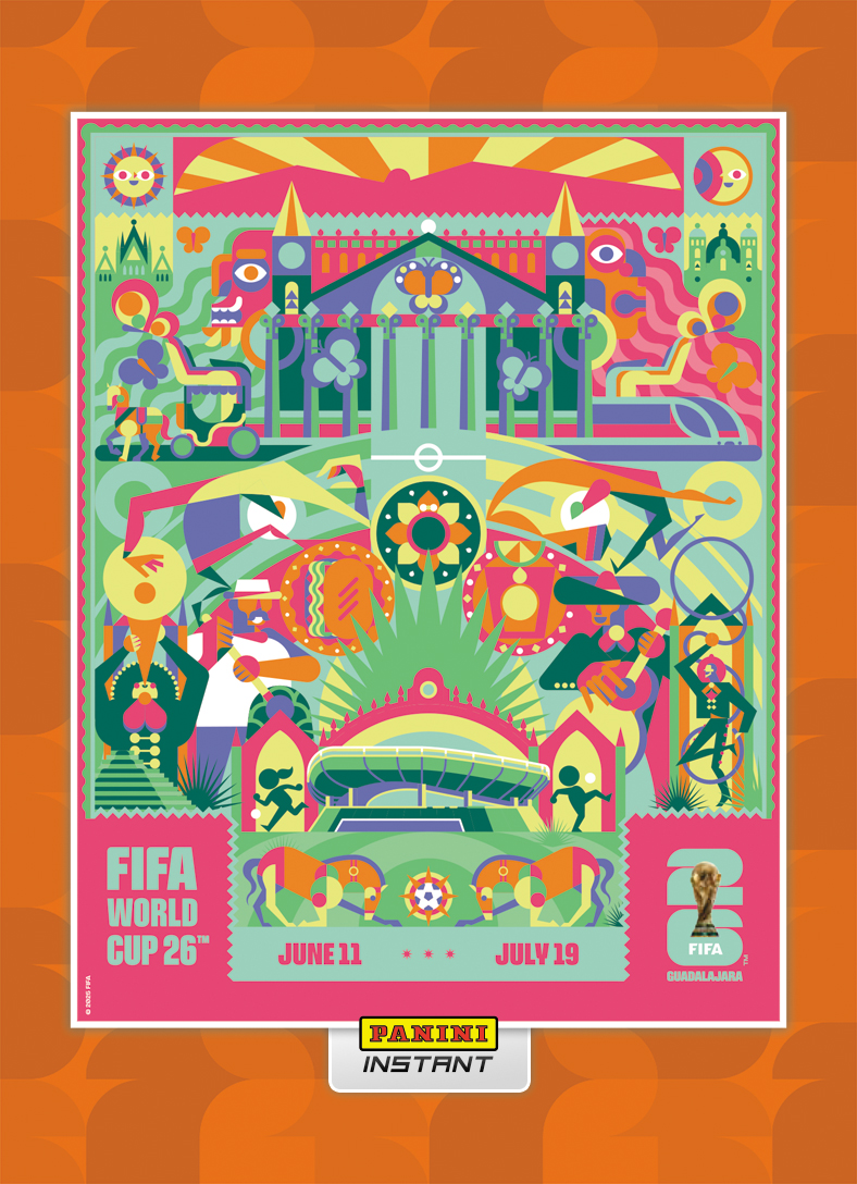 Detailed Image of Guadalajara - Panini Instant FIFA World Cup 2026™ Host City Poster Card - Orange /99