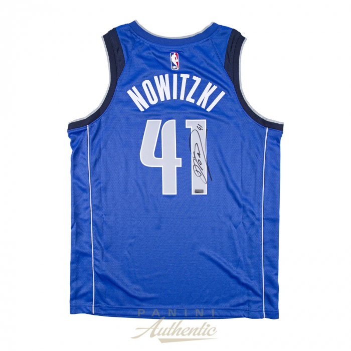 Dirk Nowitzki Autographed Blue Dallas Jersey Includes Certificate of Authenticity Beautifully Matted and Framed Hand Signed By Dirk and Certified Authentic by Fanatics 