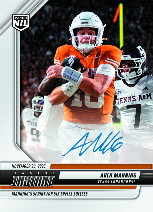 Product image for - Arch Manning - 2025 Panini Instant NIL College Football #AMF - Base /99 Auto