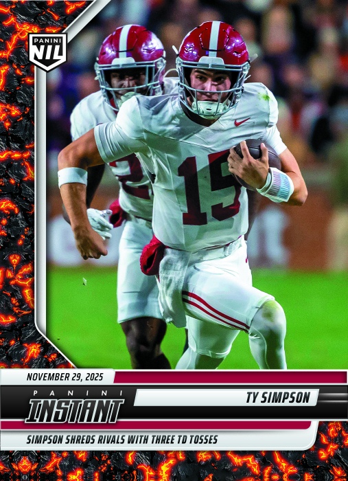 Product image for - Ty Simpson - 2025 Panini Instant NIL College Football #TSB - Magma 1/1