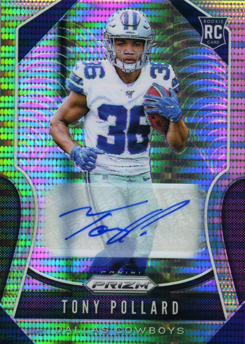 Tony Pollard Dallas Cowboys Autographed 2019 Panini Prizm Neon