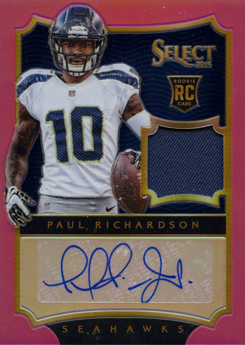 Paul Richardson 2014 Hot Rookies Seahawks Hot Rookie Auto Rc