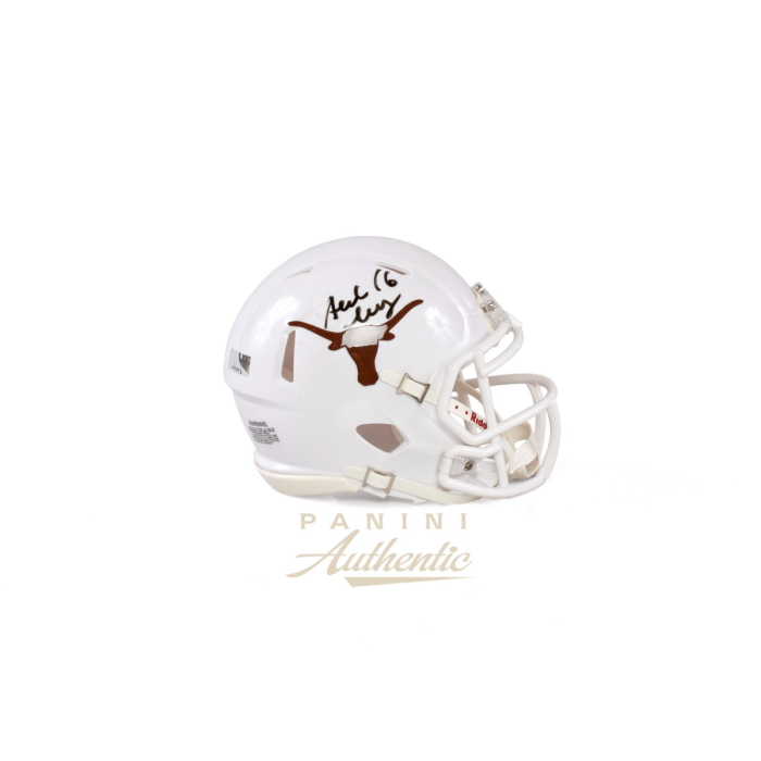 Product image for - Arch Manning Autographed University of Texas White Mini Speed Replica Helmet ~Op
