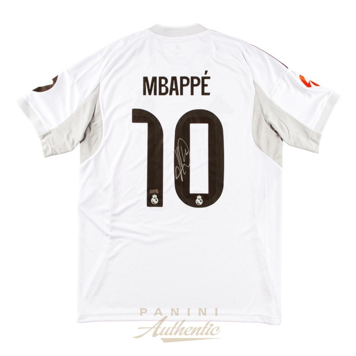 Product image for - Kylian Mbappe Autographed 2025-26 Real Madrid White Replica Home Jersey ~Open Ed