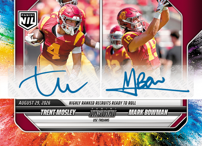 Product image for - Trent Mosley/Mark Bowman - 2026 Panini NIL College Football #I-TMMB - Color Blas