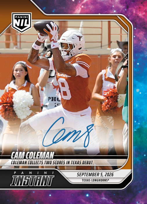 Product image for - Cam Coleman - 2026 Panini NIL College Football #1-CAM - Galaxy 1/1 Auto