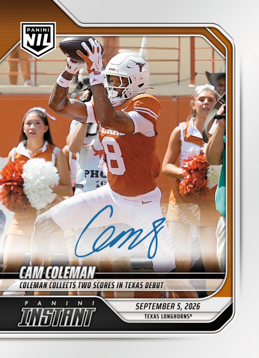Product image for - Cam Coleman - 2026 Panini NIL College Football #1-CAM - Base /49 Auto