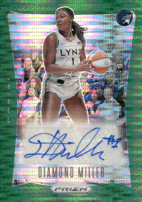 Product image for - Diamond Miller - 2024 Prizms Throwback Signatures Prizms Green Pulsar
