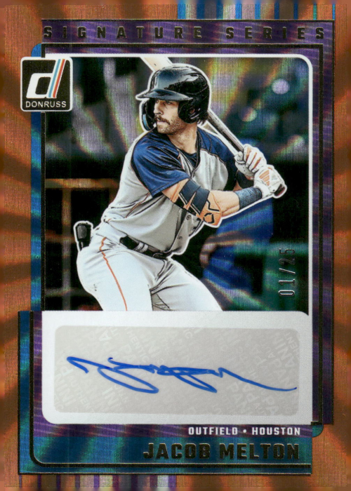 Product image for - Jacob Melton - 2025 Donruss Signatures Series Orange Laser