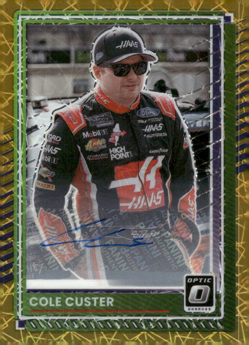 Product image for - Cole Custer - 2025 Donruss Base Optic Signatures Gold Velocity