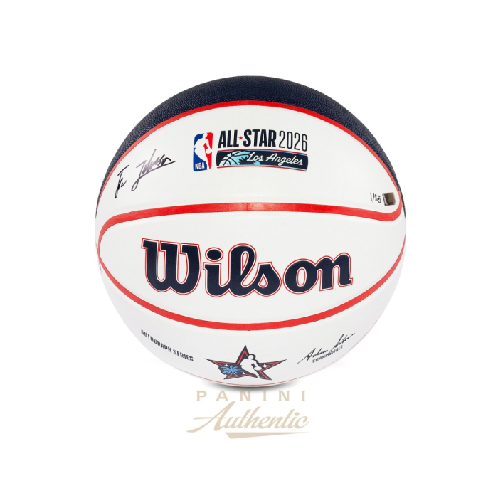 Product image for - Tre Johnson III Autographed Wilson 2026 All Star Replica White Panel Basketball 