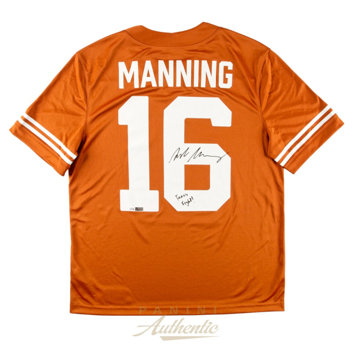 Product image for - Arch Manning Autographed University of Texas Orange Nike Replica Jersey with "Te