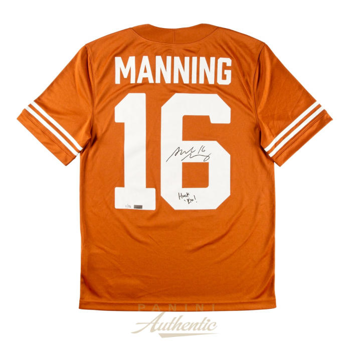 Product image for - Arch Manning Autographed University of Texas Orange Nike Replica Jersey with "Ho