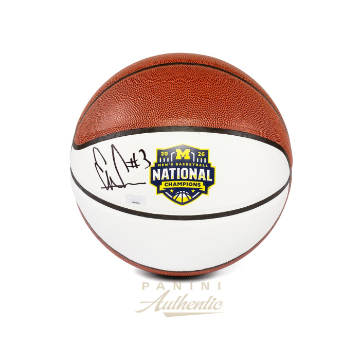 Product image for - Elliot Cadeau Autographed Michigan Wolverines 2026 National Champions White Pane