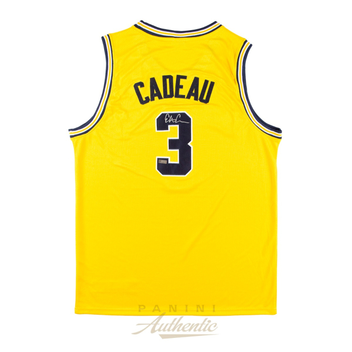 Product image for - Elliot Cadeau Autographed Michigan Wolverines Yellow 2026 Final Four Replica Jer