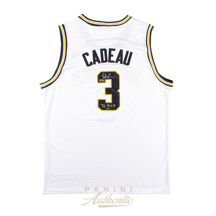 Product image for - Elliot Cadeau Autographed Michigan Wolverines White 2026 Final Four Replica Jers