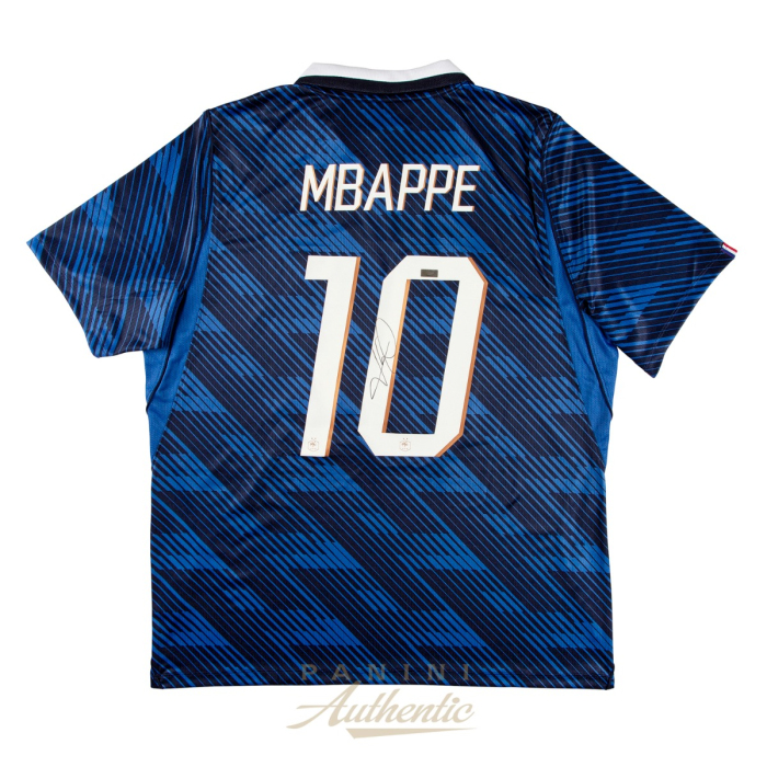 Product image for - Kylian Mbappe Autographed 2026 France National Team Blue Replica Home Jersey ~Op