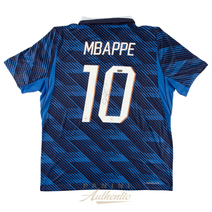 Product image for - Kylian Mbappe Autographed 2026 France National Team Blue Authentic Home Jersey ~