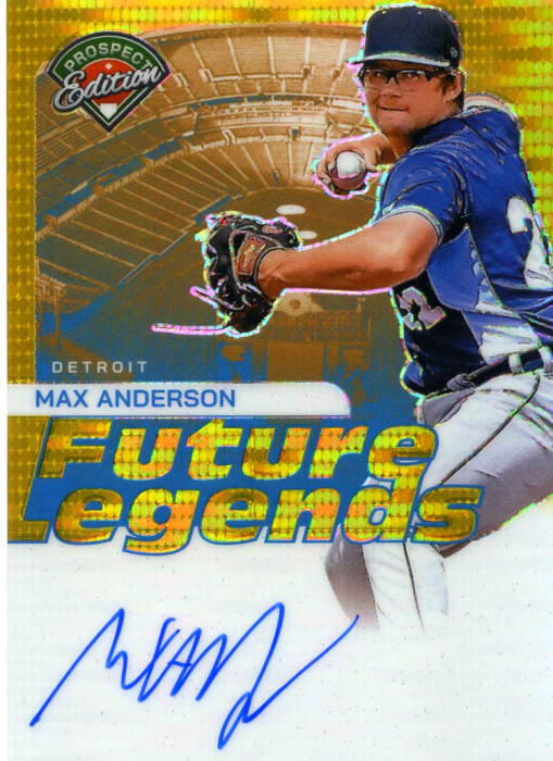 Product image for - Max Anderson - 2024 Prospect Edition Future Legends Signatures Gold Pulsar
