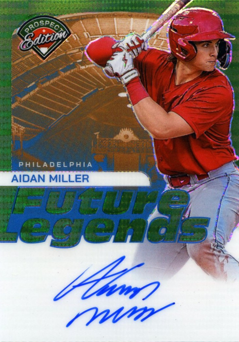 Product image for - Aidan Miller - 2024 Prospect Edition Future Legends Signatures Green Pulsar