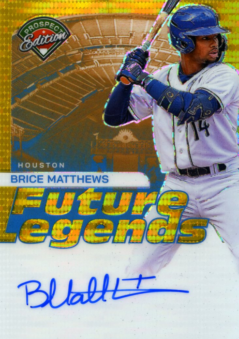 Product image for - Brice Matthews - 2024 Prospect Edition Future Legends Signatures Gold Pulsar