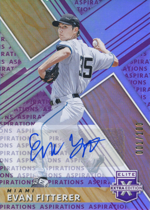 Product image for - Evan Fitterer 2019 Elite Extra Edition Autographs Aspirations Purple