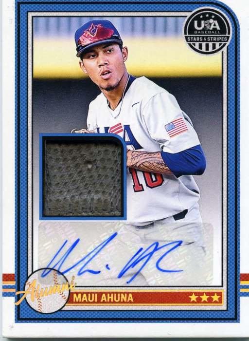 Product image for - Maui Ahuna - 2025 Stars & Stripes USA Baseball Alumni Signatures Materials Batti