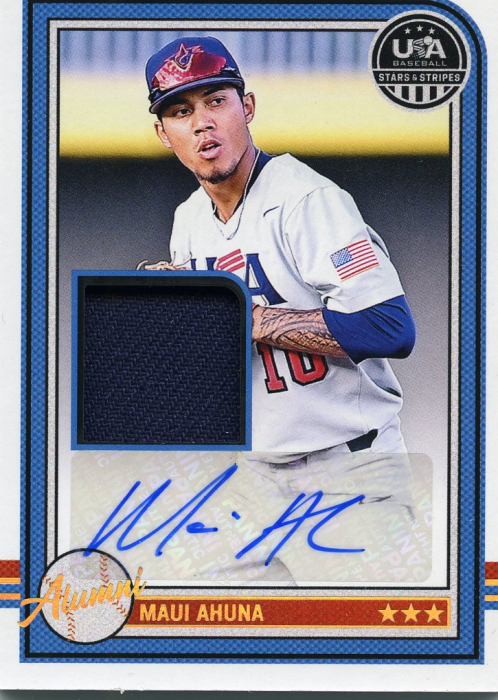 Product image for - Maui Ahuna - 2025 Stars & Stripes USA Baseball Alumni Signatures Materials Hat
