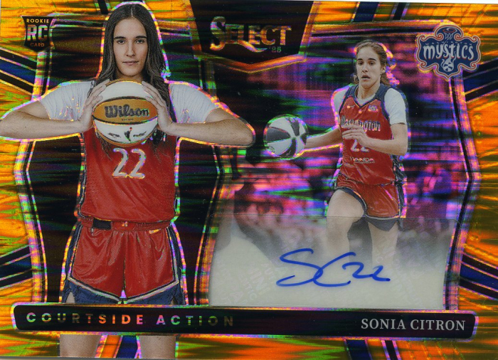 Product image for - Sonia Citron - 2025 WNBA Select Courtside Action Signatures Gold Flash Prizms