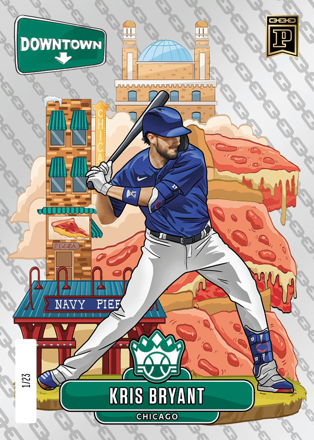 2021 Panini NFT Select BB Diamond Kings Downtown #1 - Kris Bryant - [1/23]