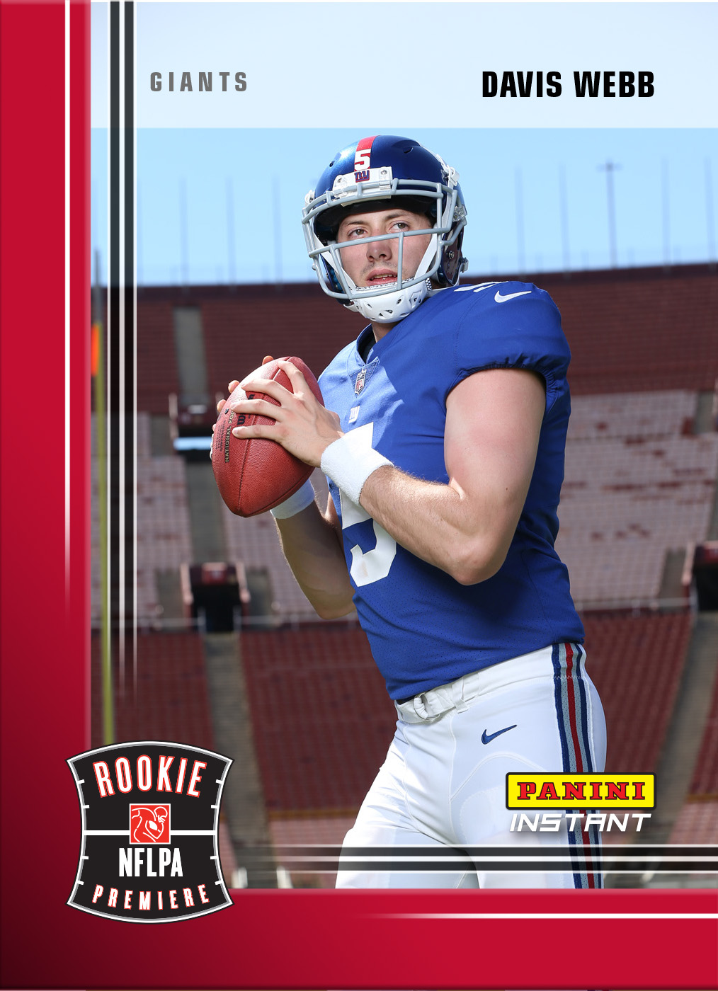 Davis Webb- 2017 Panini Instant NFL Rookie Premiere RPS Rookie Card #5 –  Green 1/10 - May 18