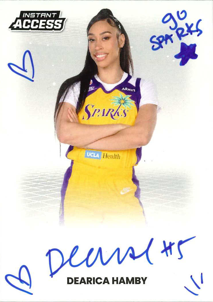 Detailed Image of Dearica Hamby - 2026 Panini WNBA Instant Access Autographs - /2 with "Go Sparks!" Inscription