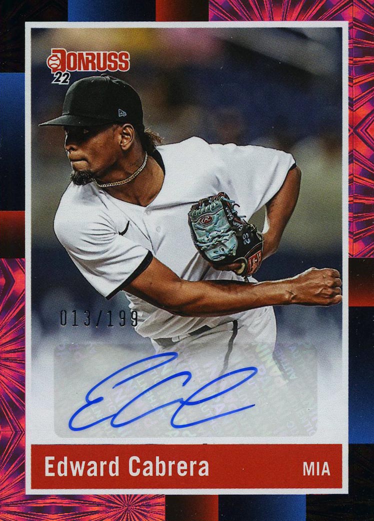Detailed Image of Edward Cabrera - 2022 Donruss Retro 1988 Pink Fireworks