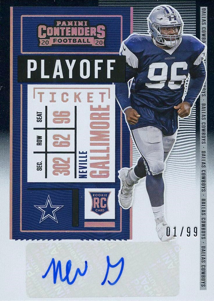 Neville Gallimore - 2020 Contenders Rookie Playoff Ticket