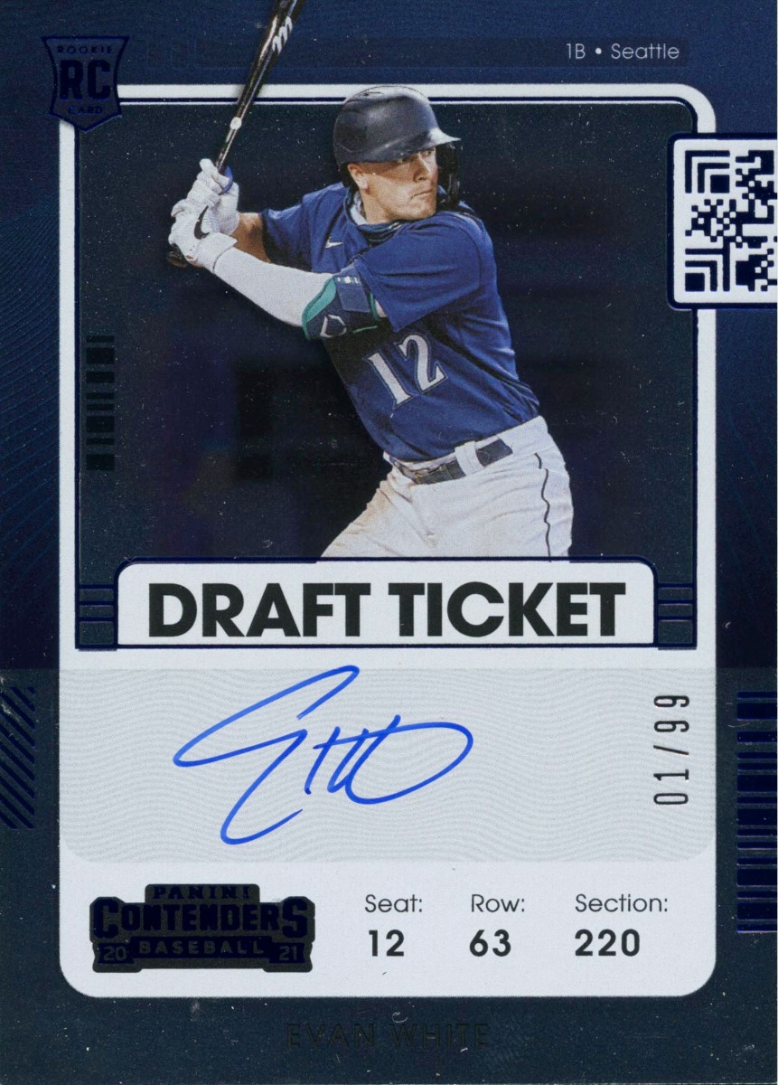 Evan White - 2021 Contenders Rookie Draft Ticket Blue