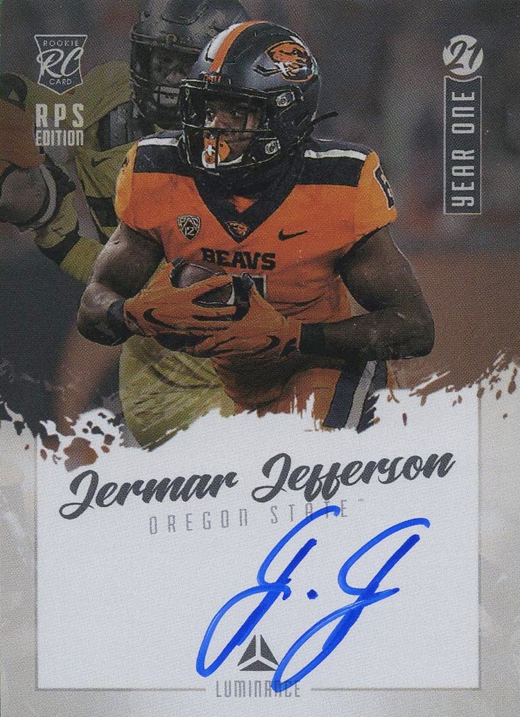 Jermar Jefferson 2021 Luminance Rookie Autograph Blue- #'d 50 - CardCzar :  CardCzar