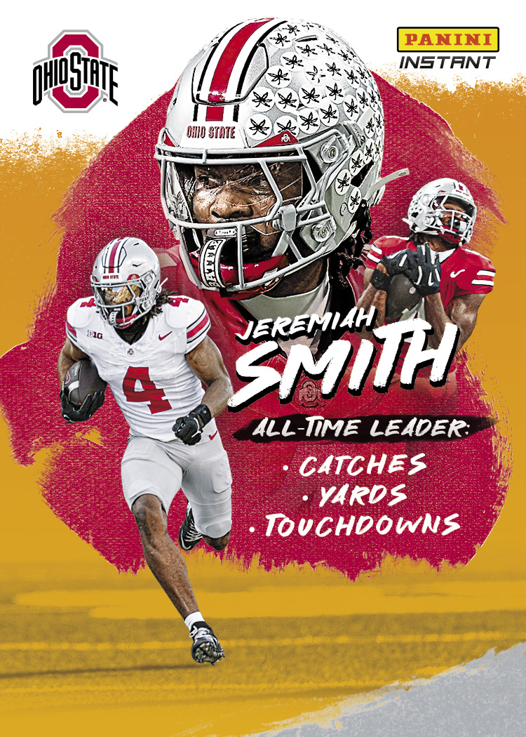 Detailed Image of Jeremiah Smith Record Breaker #RB-JS - 2026 Panini Instant NIL College Football - Gold /10
