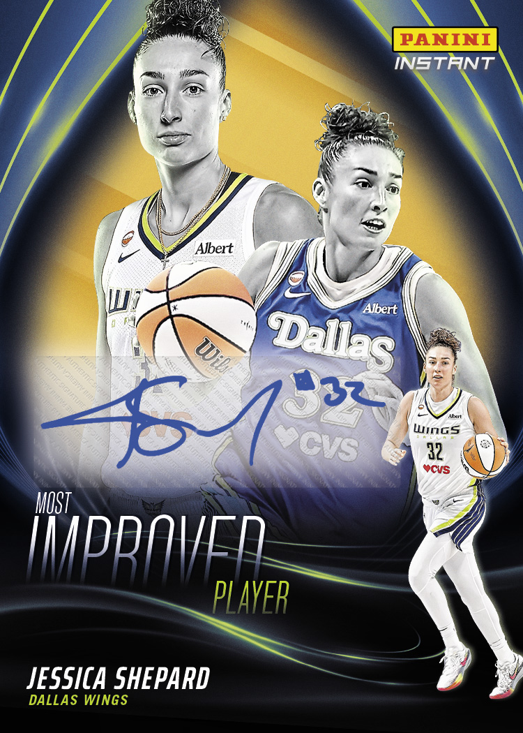 Detailed Image of Jessica Shepard - 2026 Panini Instant WNBA Most Improved Player - Gold /10 Auto