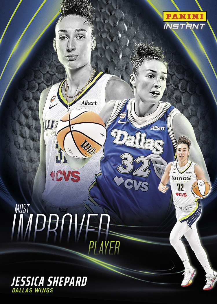 Detailed Image of Jessica Shepard - 2026 Panini Instant WNBA Most Improved Player - Metallic /5
