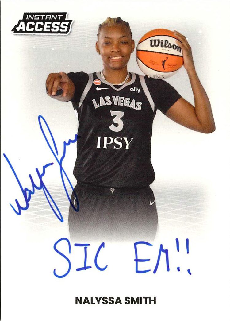 Detailed Image of Nalyssa Smith - 2026 Panini WNBA Instant Access Autographs - 1/1 with "Sic 'Em!" Inscription
