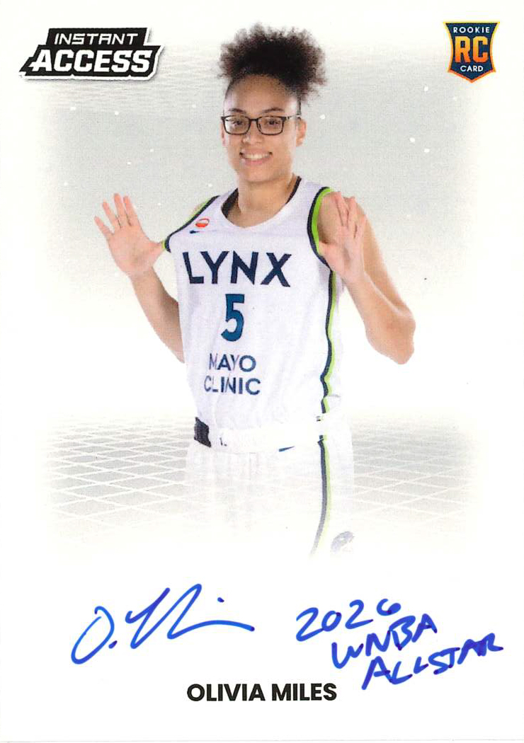 Detailed Image of Olivia Miles - 2026 Panini WNBA Instant Access Autographs - 1/1 with "2026 WNBA All Star" Inscription