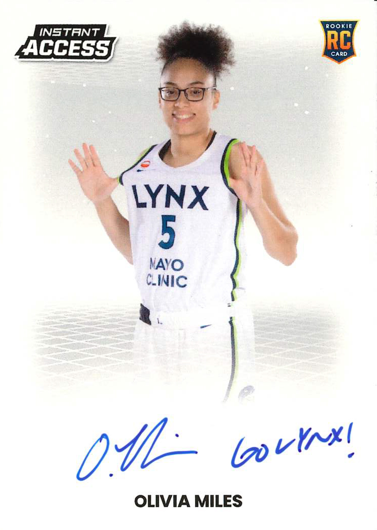 Detailed Image of Olivia Miles - 2026 Panini WNBA Instant Access Autographs - 1/1 with "Go Lynx!" Inscription