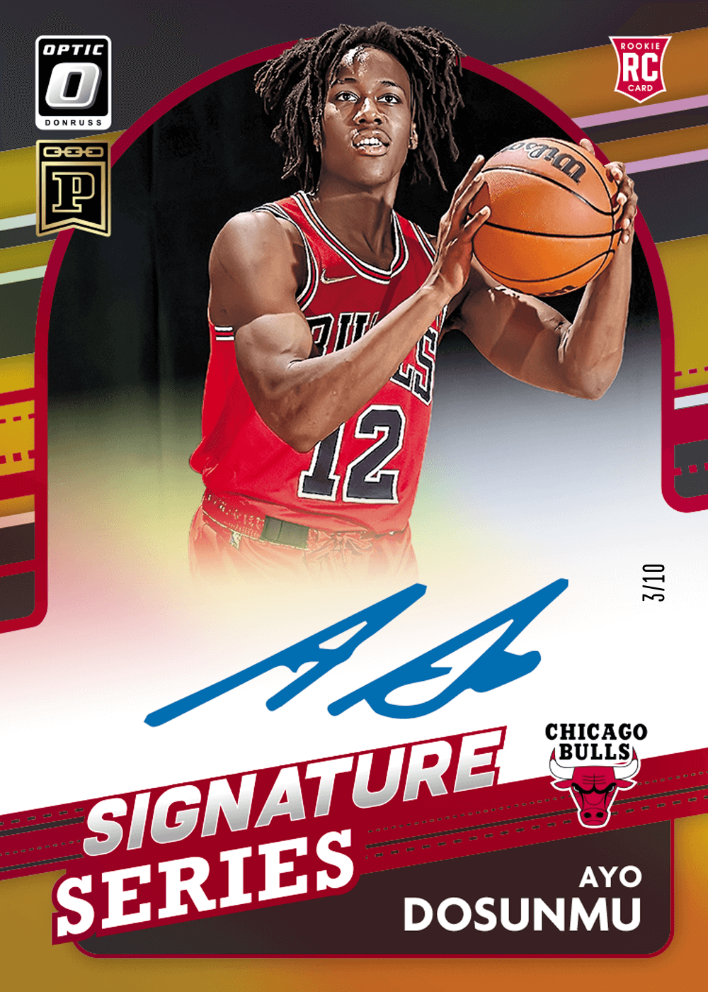 Shop Ayo Dosunmu 21-22 NBA Donruss Optic Signature Series
