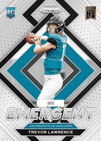 image of 2021 Panini NFT NFL Donruss Optic - Prizm - Emergent #1 - Trevor Lawrence - [10/21]