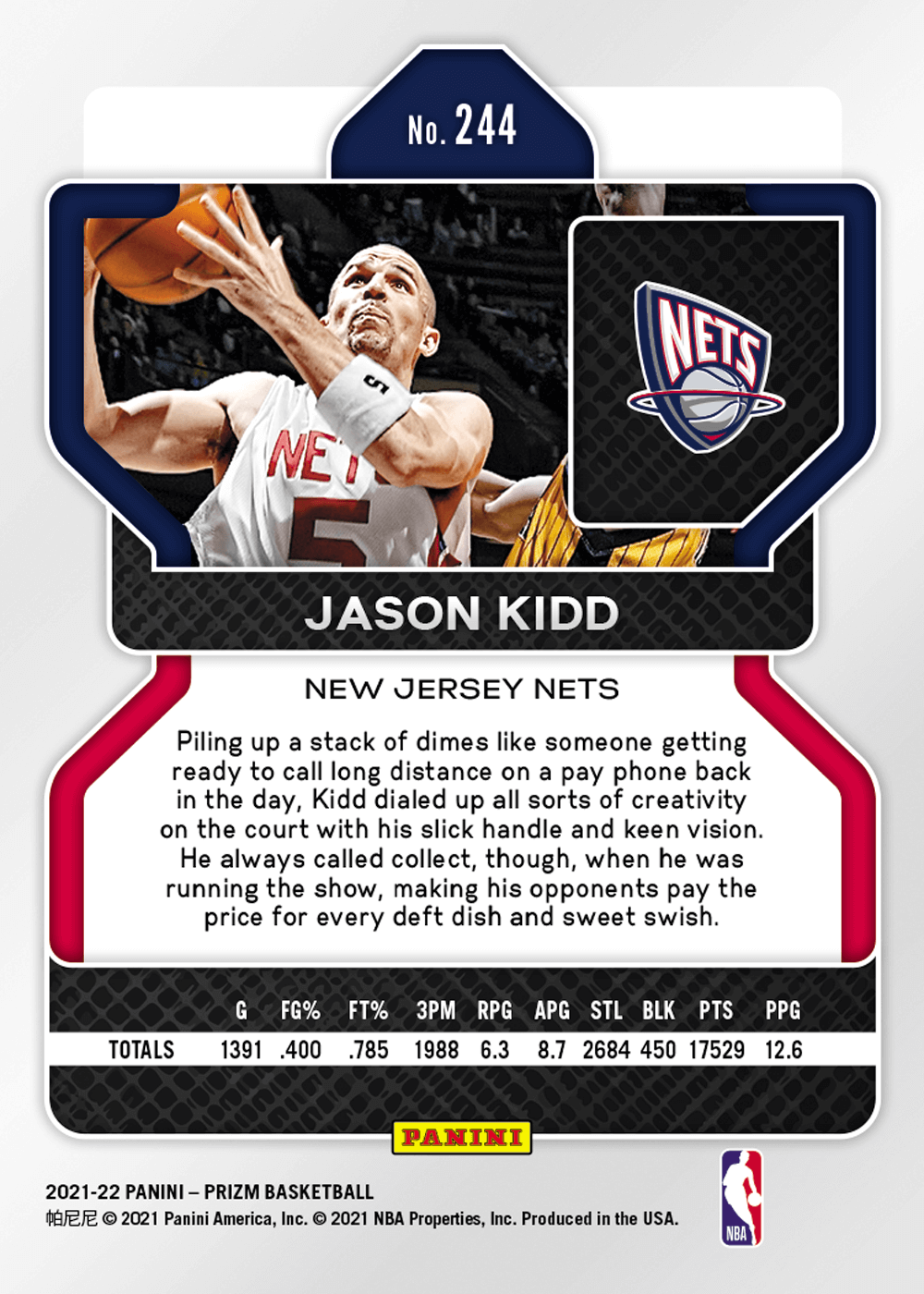 Shop Jason Kidd 21-22 NBA Prizm NFT Digital Trading Cards | Panini America
