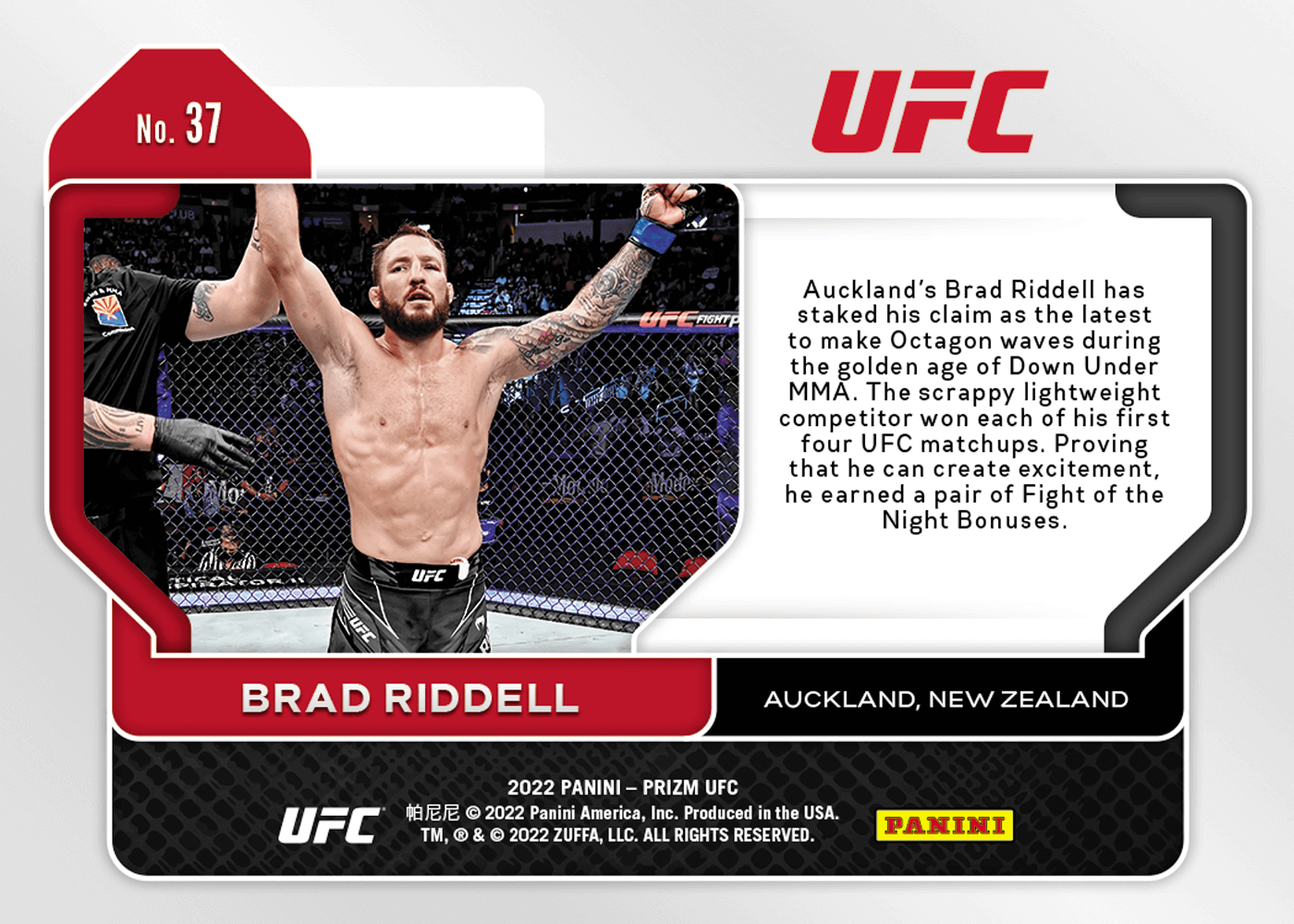 Shop Brad Riddell 2022 UFC Prizm NFT Digital Trading Cards