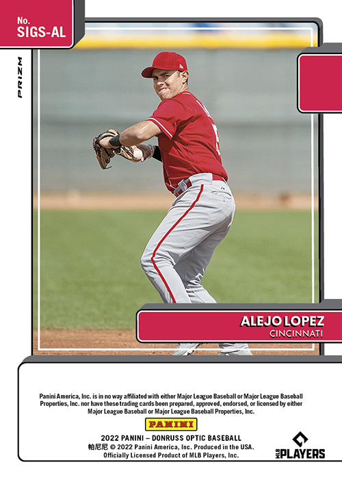 Shop Alejo Lopez 2022 Donruss Optic Rated Rookies Freedom NFT Digital  Trading Cards